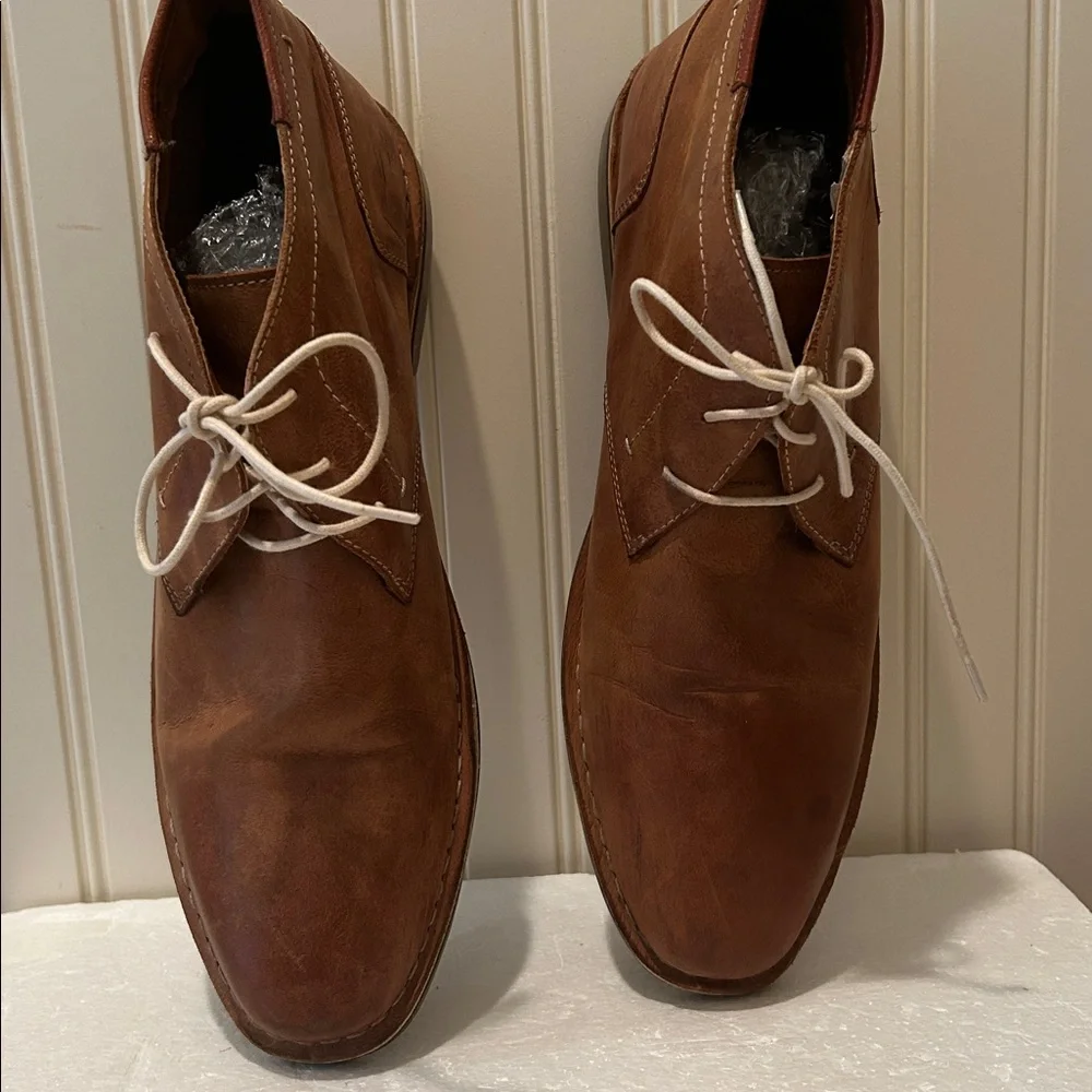 Steve Madden Leather Chukka LaceUp ankle bootie shoes men’s size 16 camel brown